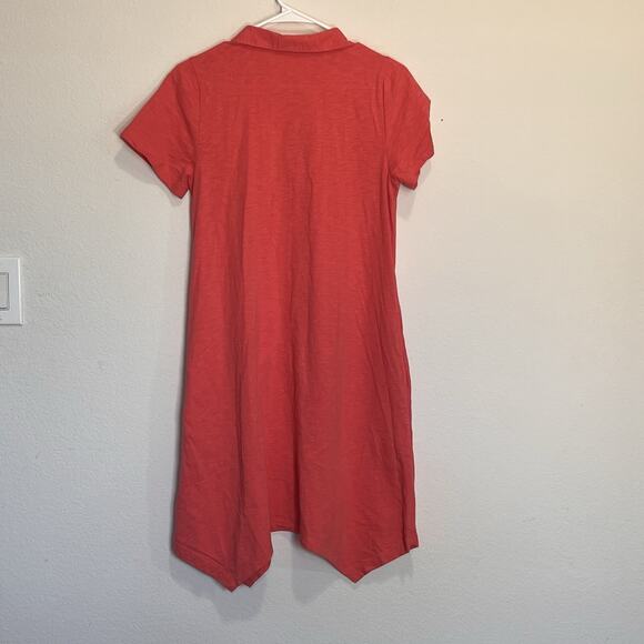 Soft Surroundings Danielle Dress Size Small Petite Coral Orange Mixed Buttons - Picture 9 of 13
